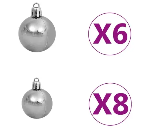 Mākslīgā Ziemassvētku Egle, Bumbiņu Komplekts, 120 Cm, 150 Led Vidaxl