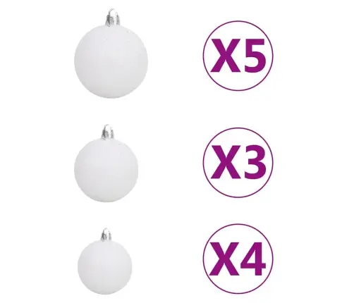 Mākslīgā Ziemassvētku Egle, Bumbiņu Komplekts, 150 Cm, 150 Led Vidaxl