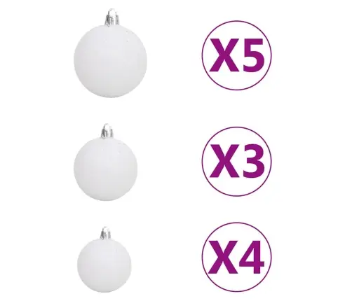 Mākslīgā Ziemassvētku Egle, Bumbiņu Komplekts, 150 Cm, 150 Led Vidaxl