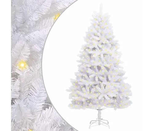 Mākslīgā Ziemassvētku Eglīte Balts 240 Cm Pvc Un Metāls Vidaxl