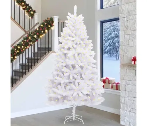 Mākslīgā Ziemassvētku Eglīte Balts 300 Cm Pvc Un Metāls Vidaxl