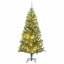 Kunstkuusk 300 Ledi, Jõulukuulide Ja Lumiste Okstega, 180 Cm