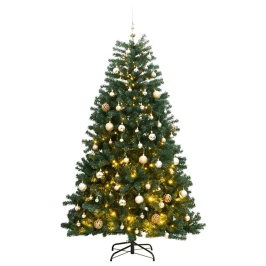 Kalėdų Eglutė Su Šarnyrinėmis Šakomis/Led/Žaisliukais, 210Cm