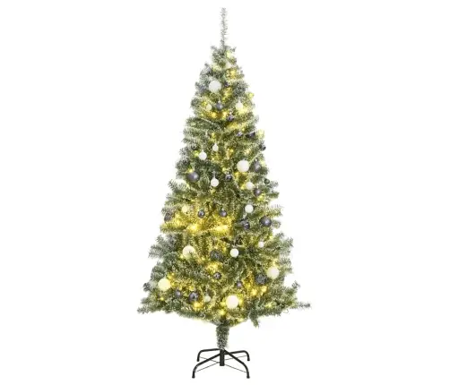 Kunstkuusk 300 Ledi, Jõulukuulide Ja Lumiste Okstega, 180 Cm