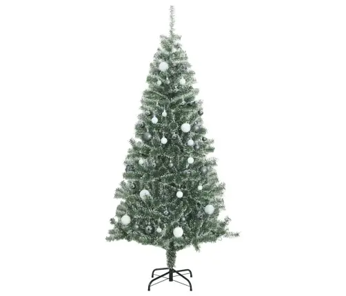 Kunstkuusk 300 Ledi, Jõulukuulide Ja Lumiste Okstega, 180 Cm