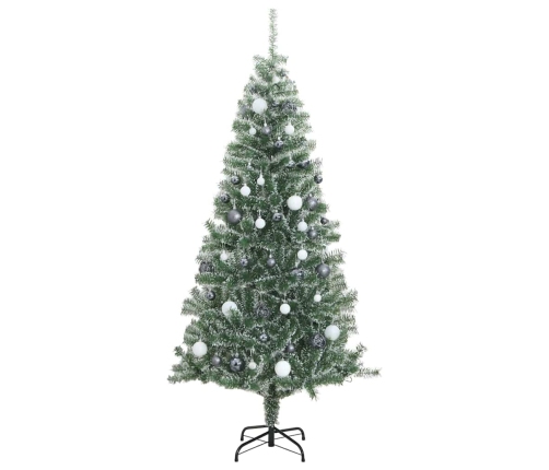 Kunstkuusk 300 Ledi, Jõulukuulide Ja Lumiste Okstega, 240 Cm
