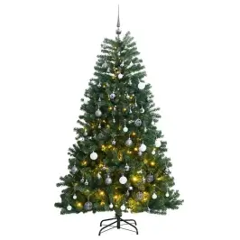 Kalėdų Eglutė Su Šarnyrinėmis Šakomis/Led/Žaisliukais, 210Cm
