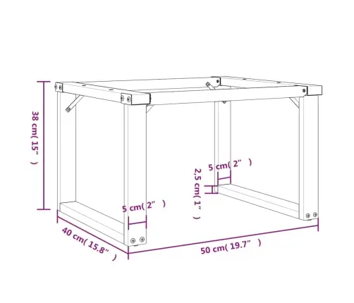 Kavos Staliuko Kojos, 50X40X38cm O-Formos Rėmas, Plieninis