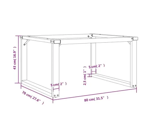 Kavos Staliuko Kojos, 80X70X43cm O-Formos Rėmas, Plieninis
