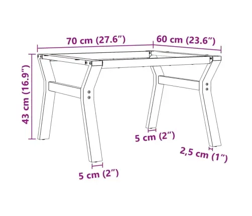 Kohvilaua Jalad, Y-Raam, 70 X 60 X 43 cm Teras