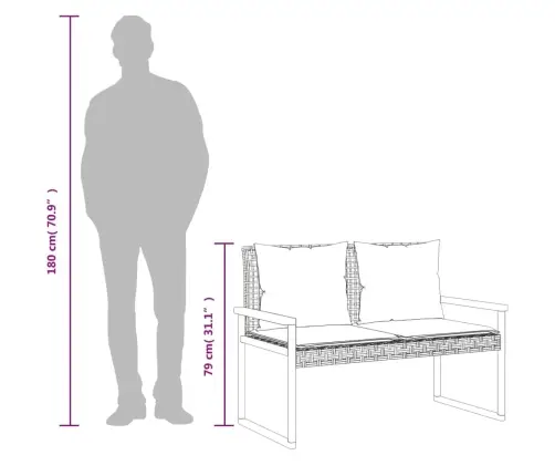 4-Daļīgs Dārza Mēbeļu Komplekts, Melna Pe Rotangpalma Vidaxl