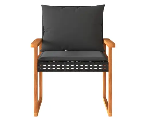 4-Daļīgs Dārza Mēbeļu Komplekts, Melna Pe Rotangpalma Vidaxl