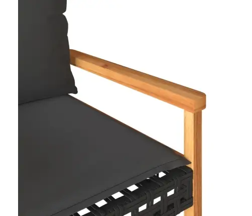 4-Daļīgs Dārza Mēbeļu Komplekts, Melna Pe Rotangpalma Vidaxl