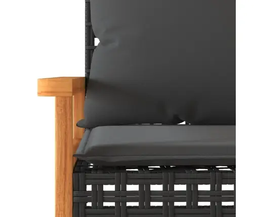 4-Daļīgs Dārza Mēbeļu Komplekts, Melna Pe Rotangpalma Vidaxl