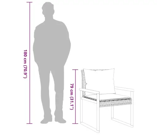 3-Daļīgs Bistro Mēbeļu Komplekts, Melna Pe Rotangpalma, Akācija Vidaxl