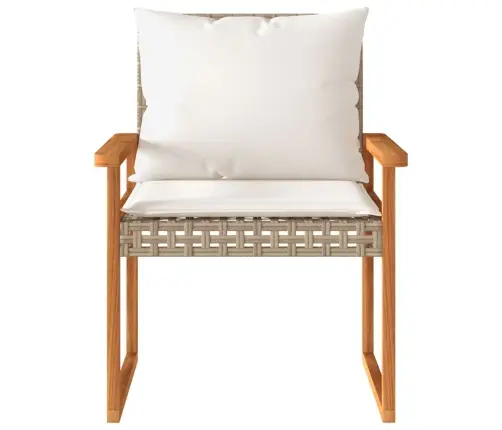 Bistro Komplektas Su Pagalvėlėmis, 3 Dalių, Smėlio, Poliratanas