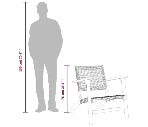 Dārza Krēsli, 2 Gab., Melna Pe Rotangpalma, Akācijas Koks Vidaxl
