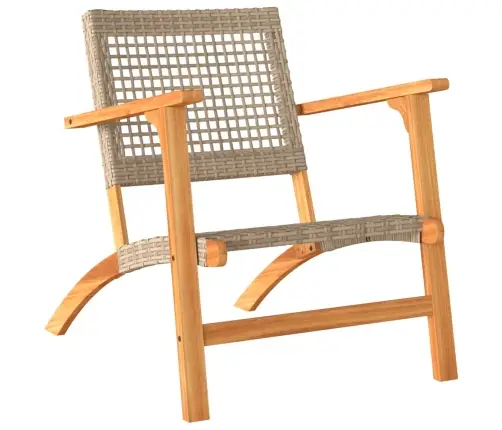 Dārza Krēsli, 2 Gab., Bēša Pe Rotangpalma, Akācijas Koks Vidaxl