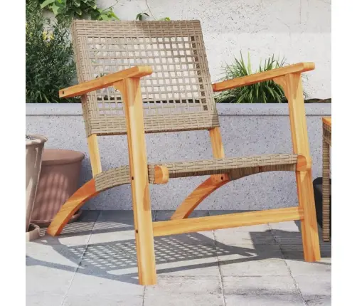 Dārza Krēsli, 2 Gab., Bēša Pe Rotangpalma, Akācijas Koks Vidaxl