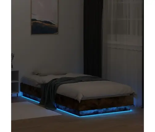 Voodiraam Led-Tuledega, Suitsutatud Tamm, 100 X 200 Cm