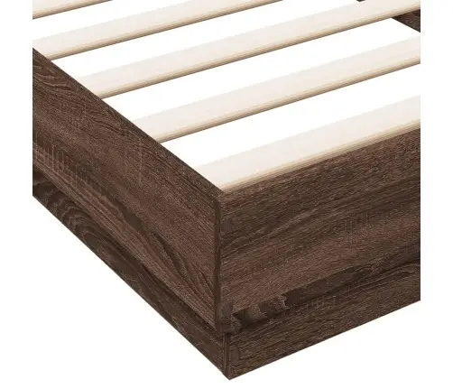 Voodiraam Led-Tuledega, Pruun Tamm, 100 X 200 Cm