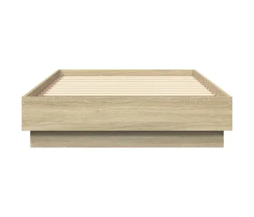 Gultas Rāmis Ar Led, Koka Krāsa, 90X190 Cm Vidaxl