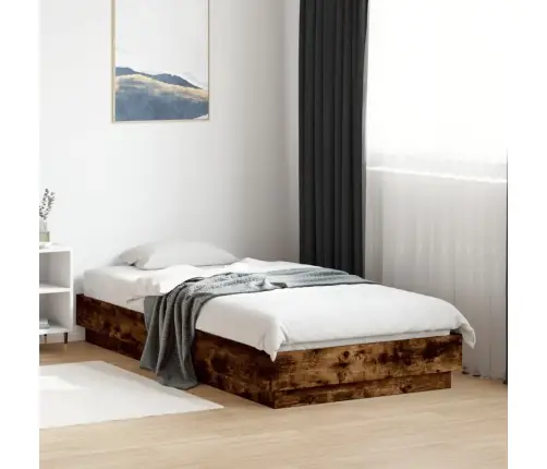 Lovos Rėmas Su Led Lemputėmis, Dūminio Ąžuolo Spalvos, 90X190Cm