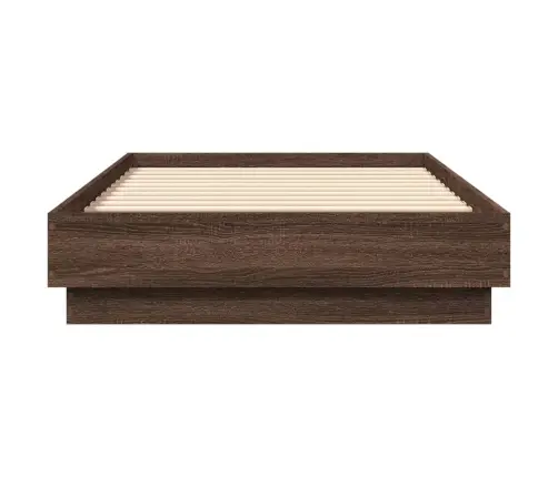 Lovos Rėmas Su Led Lemputėmis, Rudos Ąžuolo Spalvos, 90X190Cm