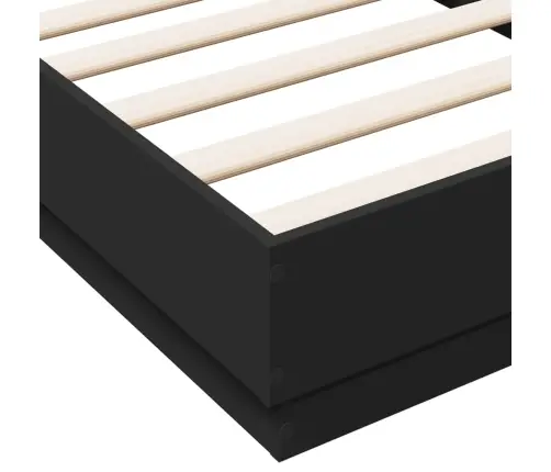 Gultas Rāmis Ar Led, Melns, 75X190 Cm Vidaxl