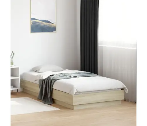 Gultas Rāmis Ar Led, Koka Krāsa, 75X190 Cm Vidaxl