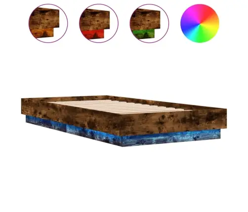 Lovos Rėmas Su Led Lemputėmis, Dūminio Ąžuolo Spalvos, 75X190Cm