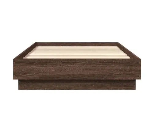 Gultas Rāmis Ar Led, Brūna Koka Krāsa, 75X190 Cm Vidaxl