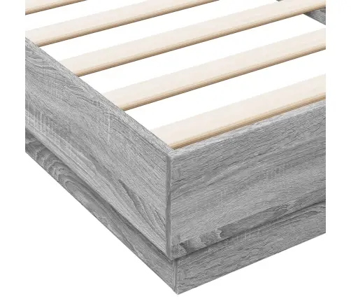 Gultas Rāmis, Pelēka Ozolkoka, 100X200 Cm, Inženierijas Koks Vidaxl