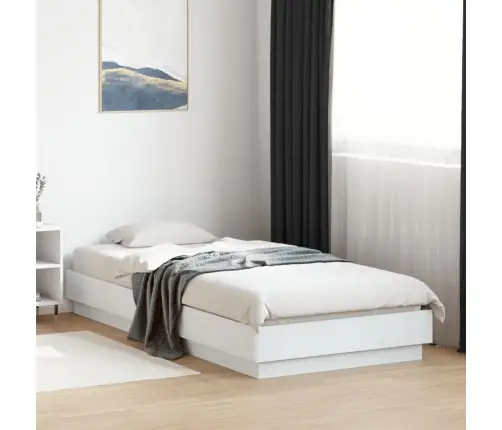 Voodiraam, Valge, 90 X 200 cm Tehispuit