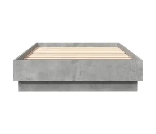 Gultas Rāmis, Betona Pelēks, 90X200 Cm, Inženierijas Koks Vidaxl