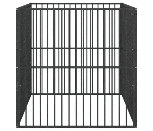 Suņu Sētiņa, 4 Paneļi, Melna, Cinkots Tērauds Vidaxl