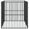 Suņu Sētiņa, 4 Paneļi, Melna, Cinkots Tērauds Vidaxl
