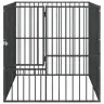 Suņu Sētiņa, 4 Paneļi, Melna, Cinkots Tērauds Vidaxl
