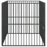 Suņu Sētiņa, 4 Paneļi, Melna, Cinkots Tērauds Vidaxl