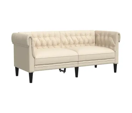 Sofos Komplektas, 2 Dalių, Kreminės Spalvos, Audinys