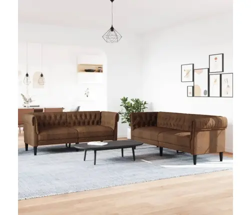 Divdaļīgs Dīvānu Komplekts, Brūns Audums Vidaxl