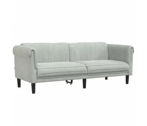 Trīsdaļīgs Dīvānu Komplekts, Gaiši Pelēks Samts Vidaxl