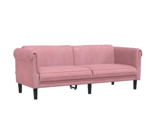 Trīsdaļīgs Dīvānu Komplekts, Rozā Samts Vidaxl Trīsdaļīgs Dīvānu Komplekts, Rozā Samts Vidaxl