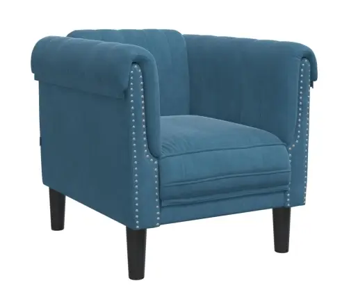 Trīsdaļīgs Dīvānu Komplekts, Zils Samts Vidaxl