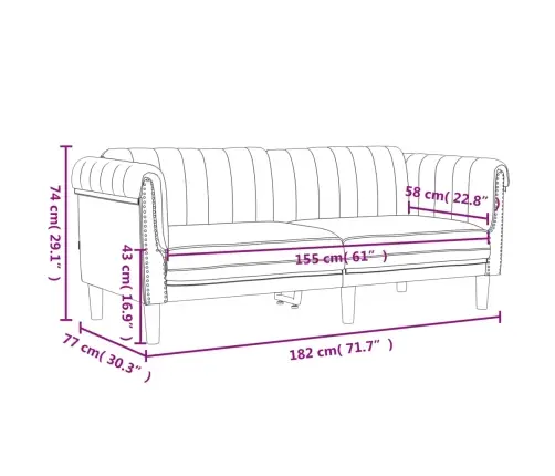 Trīsdaļīgs Dīvānu Komplekts, Zils Samts Vidaxl