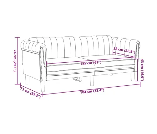 Sofos Komplektas, 3 Dalių, Rudos Spalvos, Aksomas