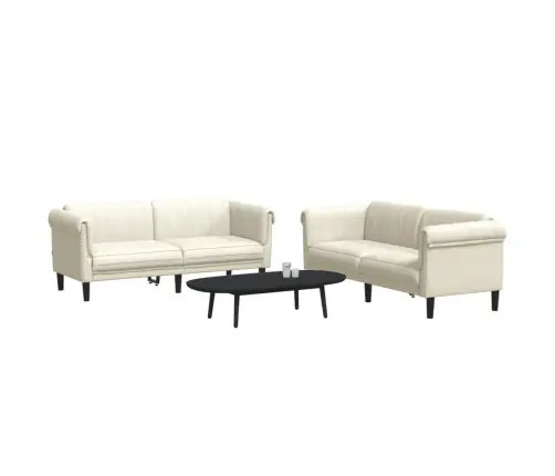 2-Osaline Diivanikomplekt, Kreemjas, Samet