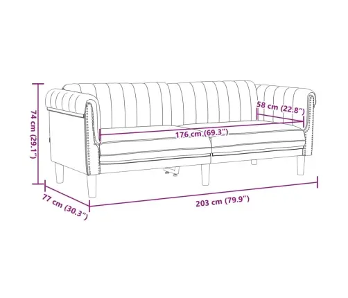Divdaļīgs Dīvānu Komplekts, Brūns Samts Vidaxl