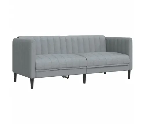 Trīsdaļīgs Dīvānu Komplekts, Gaiši Pelēks Audums Vidaxl