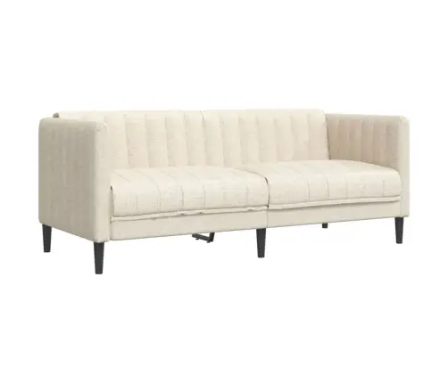 Trīsdaļīgs Dīvānu Komplekts, Krēmkrāsas Audums Vidaxl